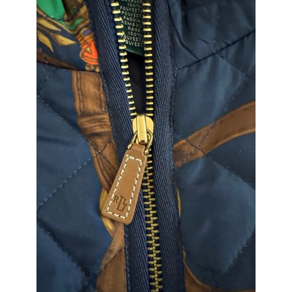 Lauren Ralph Lauren Vintage Equestrian Themed Puffer quilted Vest Womens Size L - Picture 3 of 8
